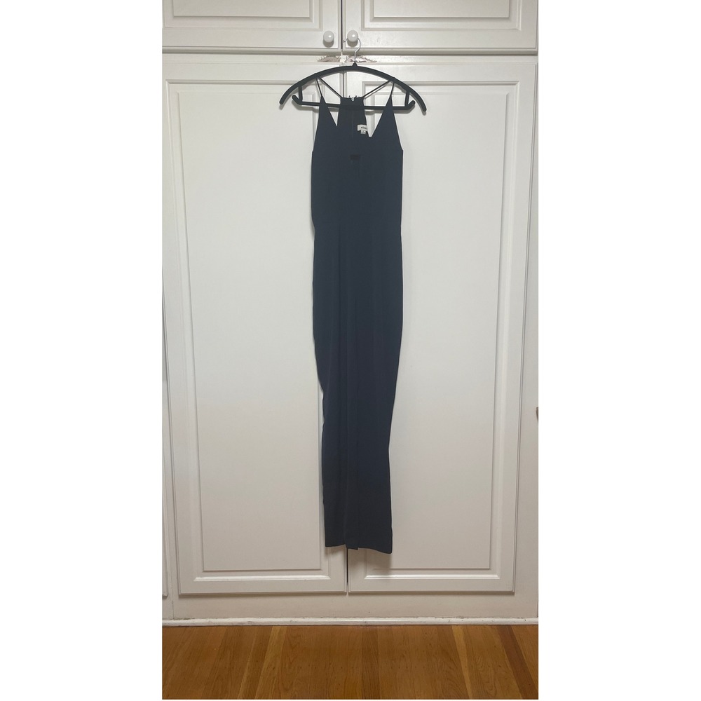 Storee Navy Blue Sleeveless Halter‎ Neck Jumpsuit Wide Leg Women's Size S